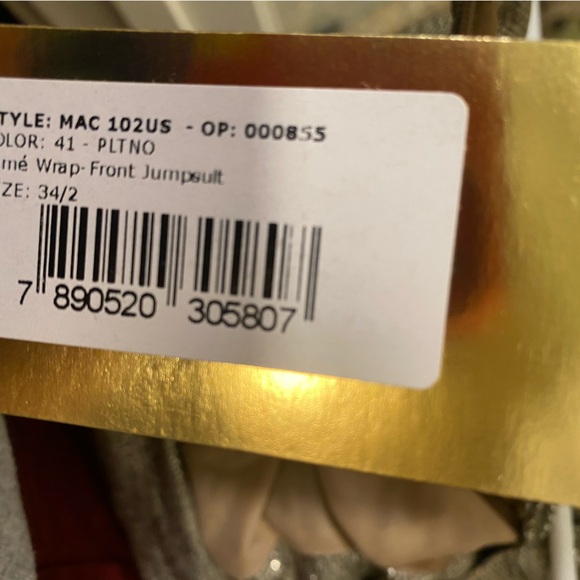 PatBo Lamé Front Wrap Jumpsuit in Platino - Picture 9 of 11